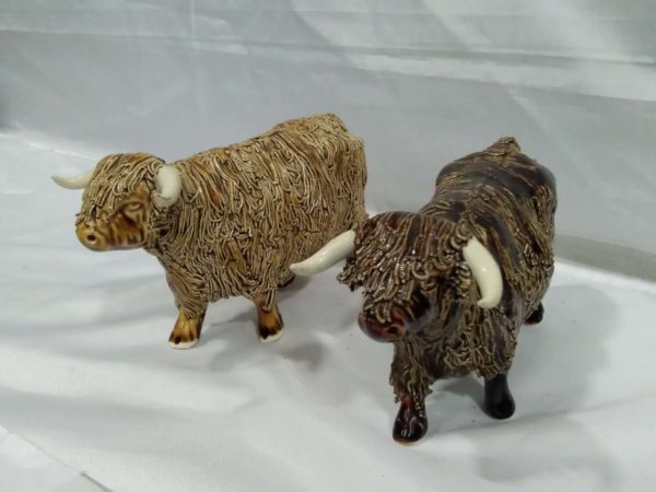 lot 292 2x ceramic higland bull figures