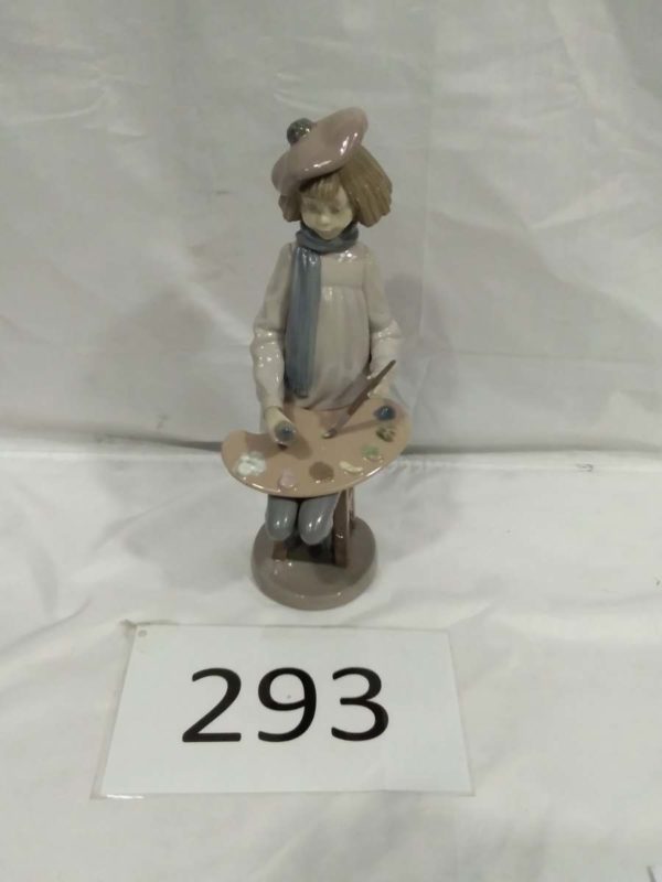 lot 293 tall Lladro Nao figure – artist / painter