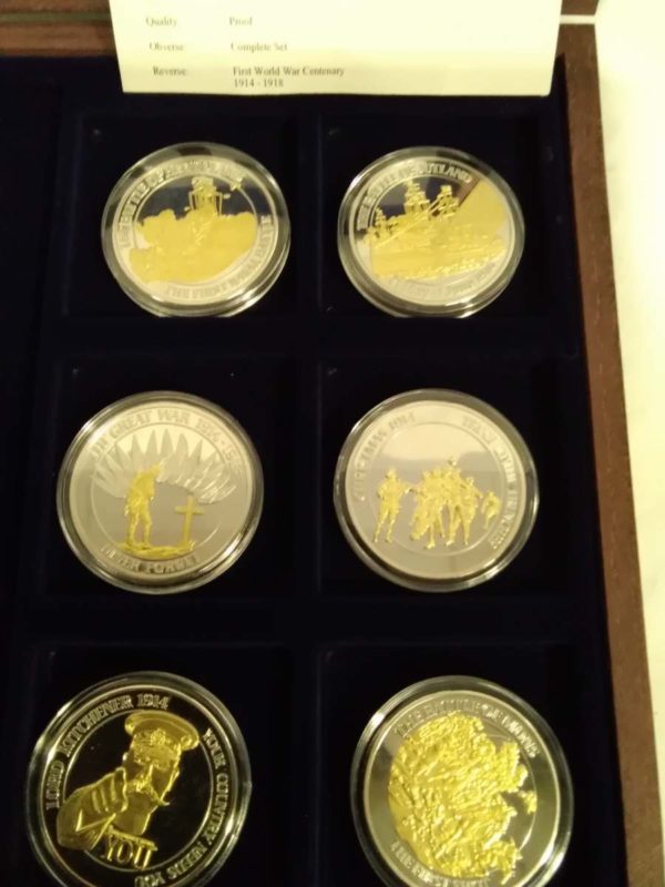 lot 301 cased WW1 silver plated  6 coin set - Image 6