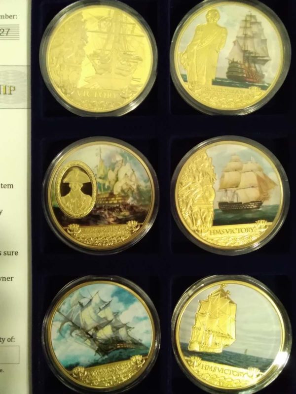 lot 303 cased 250 years HMS Victory 6 coin set - Image 3