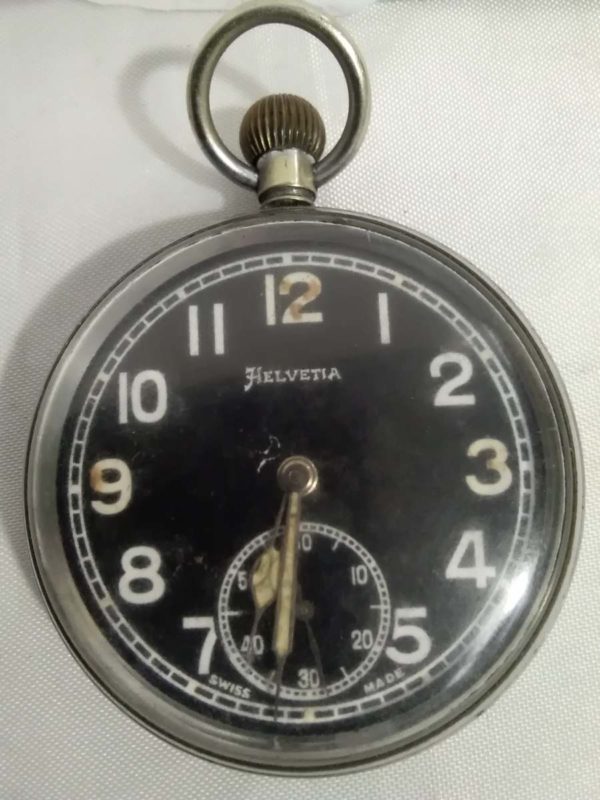 lot 306 WW2 Military Issue Helvetia pocket watch