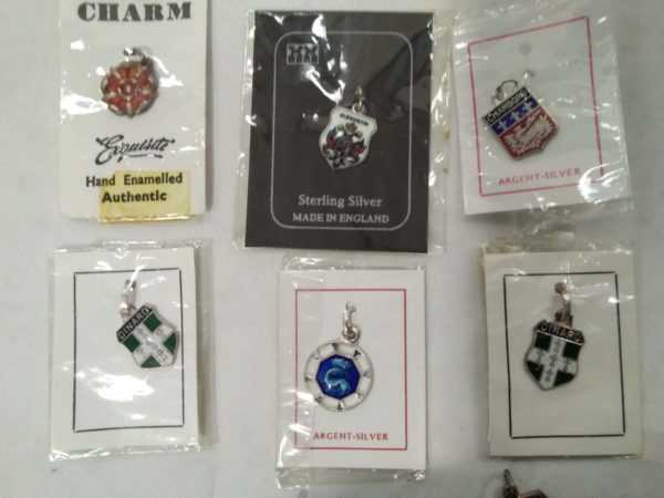 lot 308 collection of silver & enamel bracelet charms - Image 5