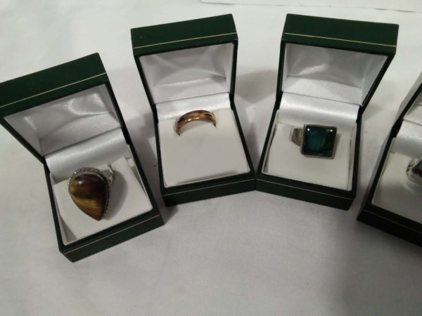 lot 315 collection of 5 sterling silver stone set rings (boxes not included) - Image 3