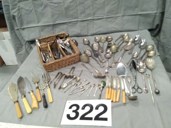 lot 322 quantity of vintage cutlery inc porridge spoons - Image 2