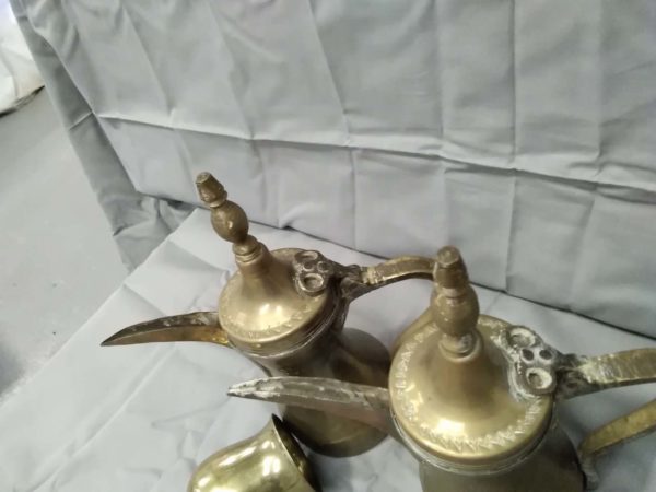 lot 324 horse brasses, brass spirit measures/ warmers, tea pots - Image 4