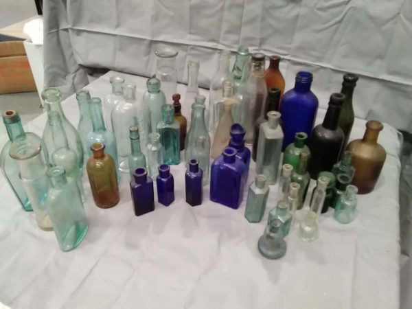 lot 336 collection of old glass bottles