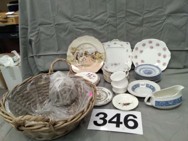 lot 346 selection of China royal Daulton sir roger, de Coverley London plate - Image 2