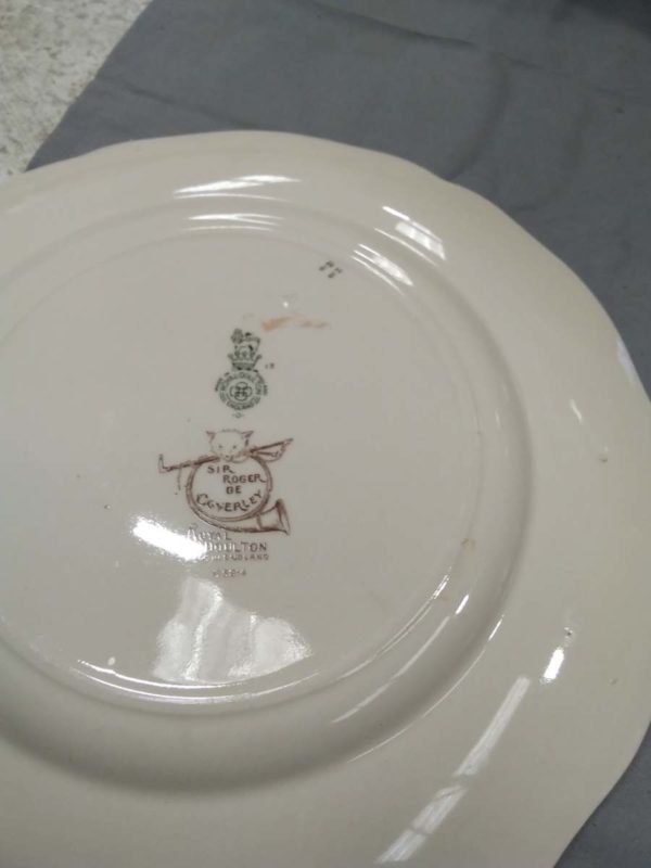 lot 346 selection of China royal Daulton sir roger, de Coverley London plate - Image 4