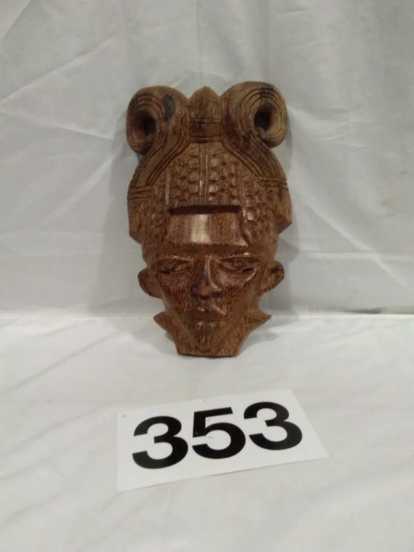 lot 353 carved African Mask - Image 2