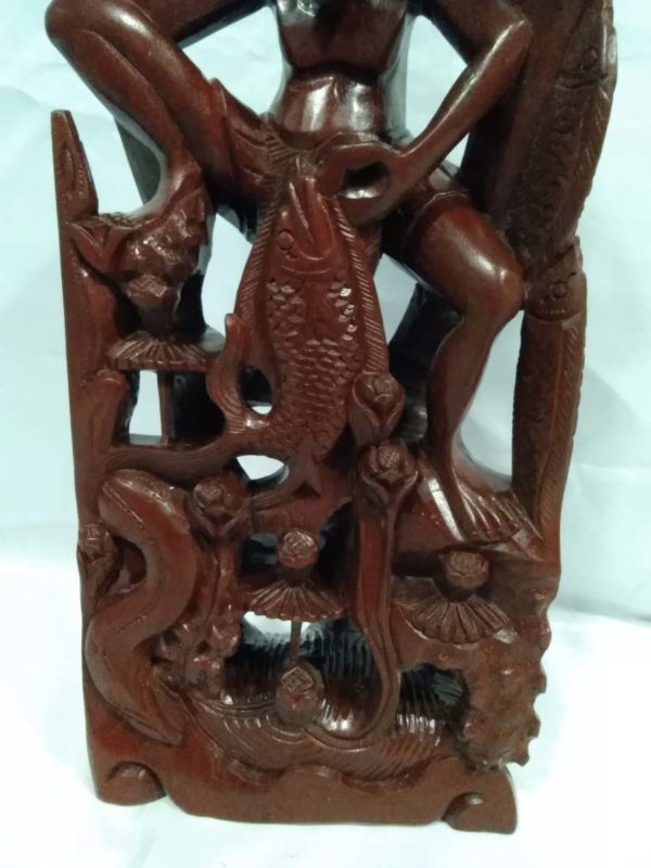 lot 354 Chinese carving man with fish - Image 6