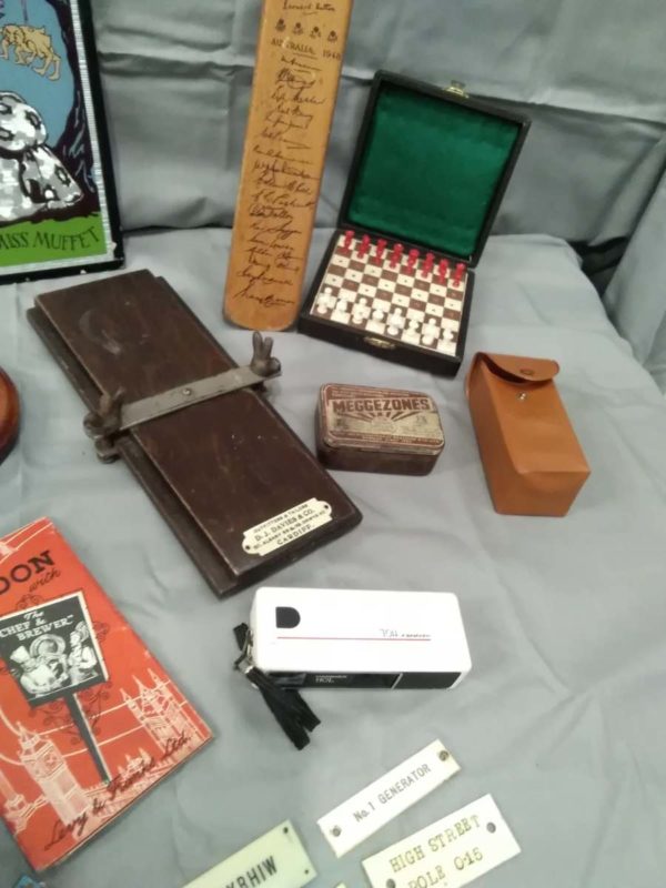 lot 360 mixed curios, stamps, chess, flower press from Cardiff etc - Image 7