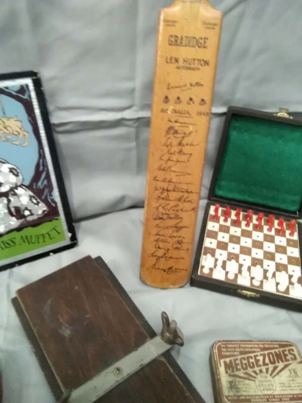 lot 360 mixed curios, stamps, chess, flower press from Cardiff etc - Image 5