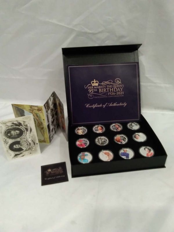 lot 365 queens 95th birthday coins collection