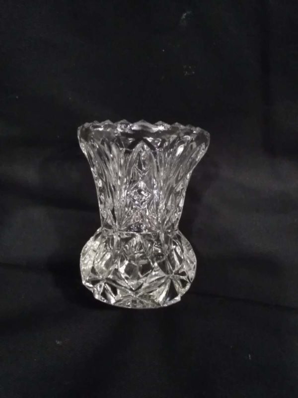 lot 382 cut glass/crystal clear tooth pick holder, vintage cut glass lead crystal decanter - Image 5