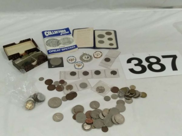 lot 387 assorted coins British & foreign, badges & medal - Image 2