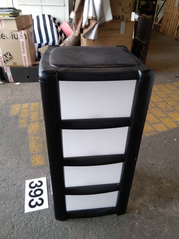 lot 393 4  drawer black plastic tower - Image 7