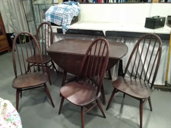 lot  ercol  drop leaf table and 4 chairs country style