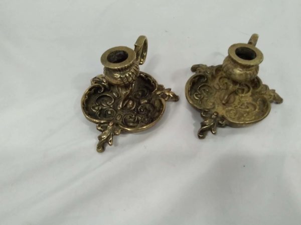 lot 402 pair of brass candles sticks