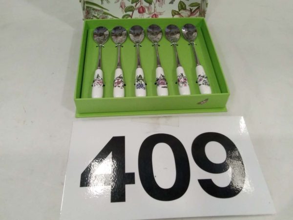 lot 409 boxed Portmeirion botanic garden desert spoons - Image 2