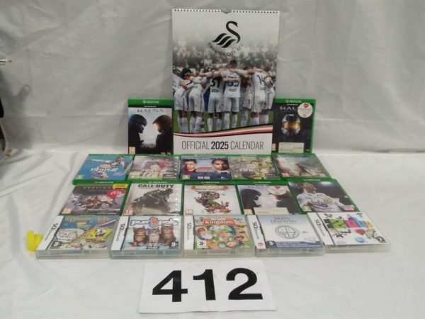 lot 412 Swansea City AFC 2025 calendar, Xbox & Nintendo games