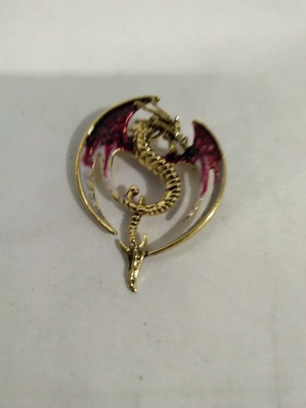 lot 435 enamel red dragon brooch