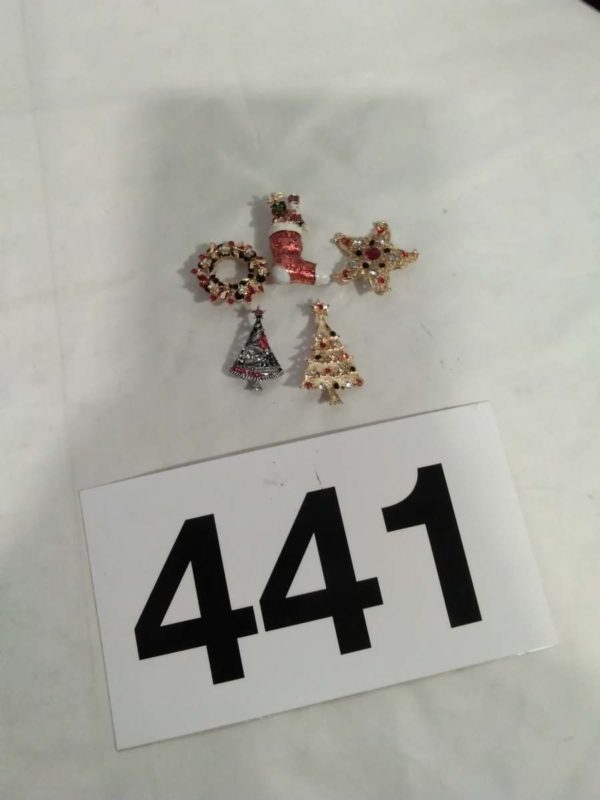 lot 441 5 x Christmas brooches - Image 2