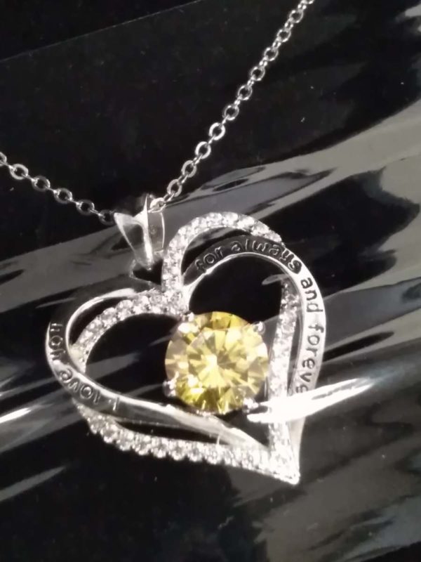 lot 443 sterling silver citrine pendant with chain - Image 3