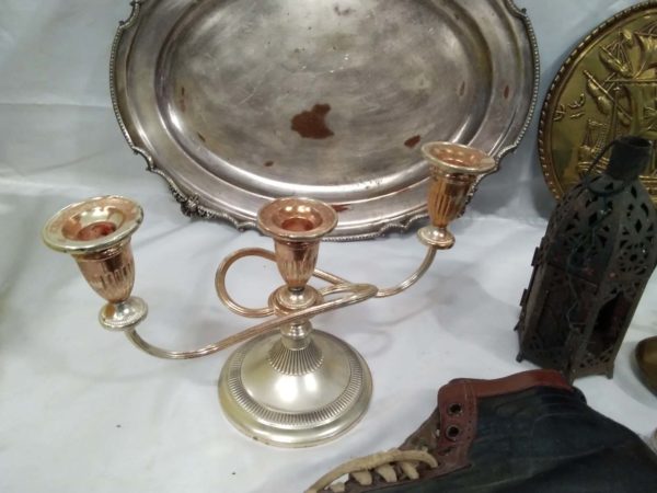 lot 531 mixed metal ware & vintage ice skates - Image 4