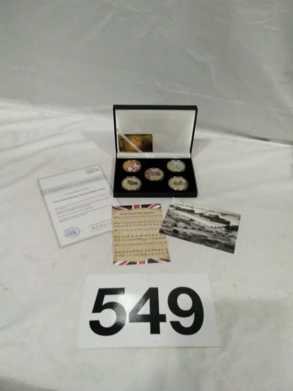 lot 549 cased D-Day 75th Anniversary Gold plated coin set - Image 2