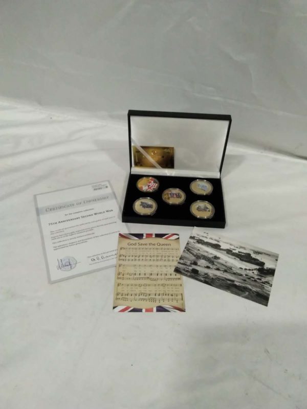 lot 549 cased D-Day 75th Anniversary Gold plated coin set