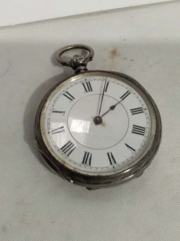 lot 550 antique Victorian sterling silver open faced pocket watch