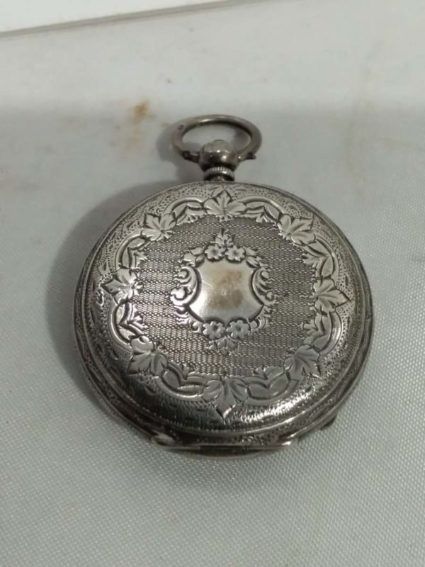 lot 550 antique Victorian sterling silver open faced pocket watch - Image 4