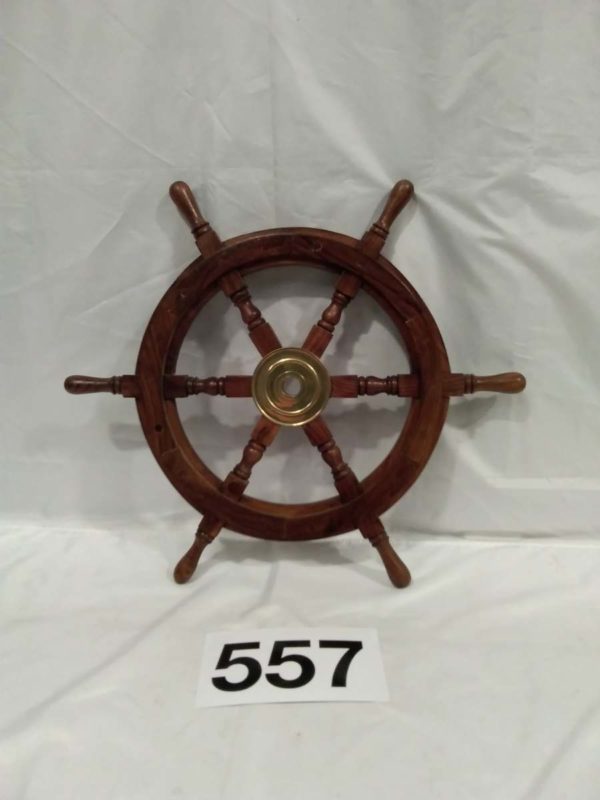 lot 557 wooden reproduction ships wheel ( 25″ diameter) - Image 2