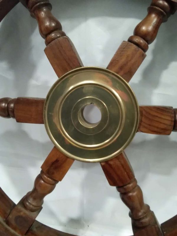 lot 557 wooden reproduction ships wheel ( 25″ diameter) - Image 7