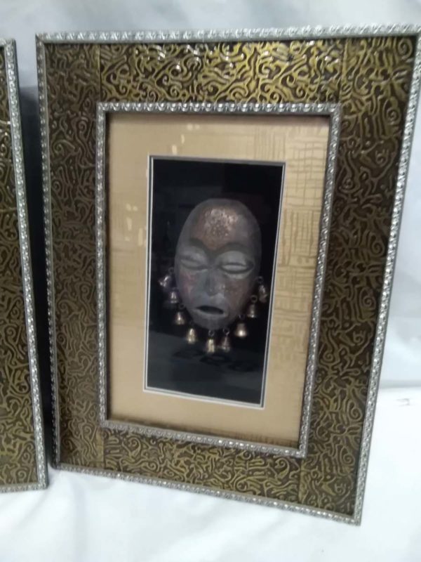 lot 558 3x framed African miniature masks  (16″ x 12″) - Image 6