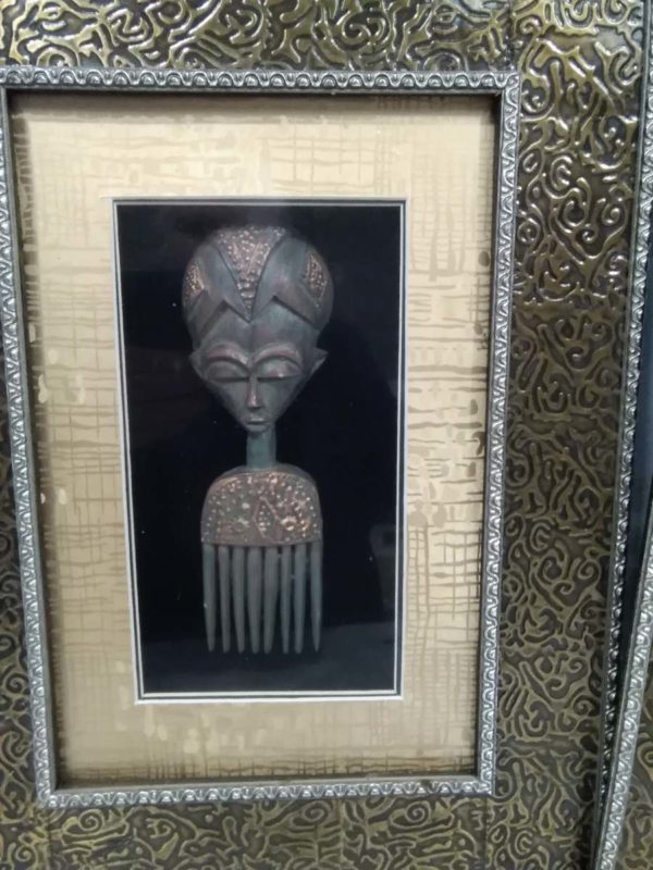 lot 558 3x framed African miniature masks  (16″ x 12″) - Image 4