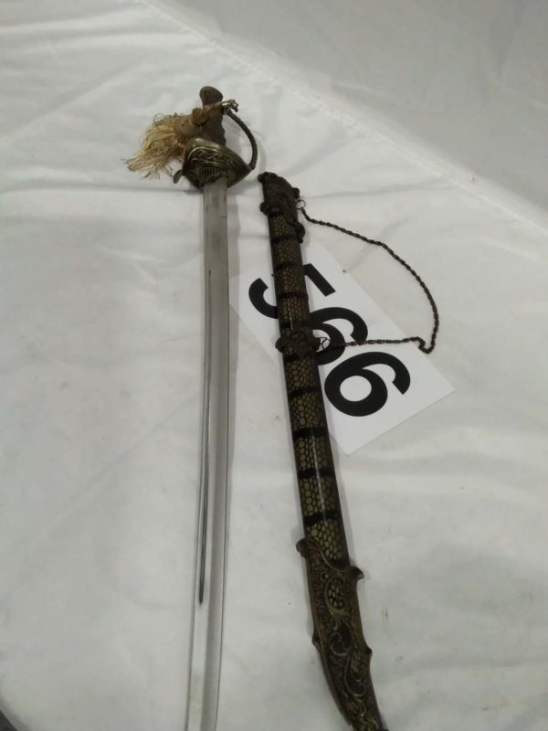 lot 566 reproduction short sword with metal scabbard - Image 6