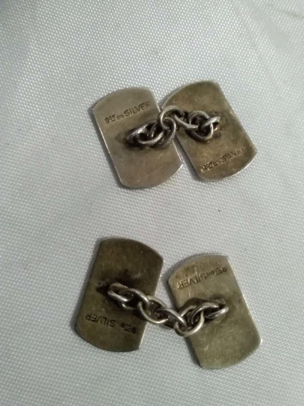 lot 574 9ct on silver WW2 cuff links 614 Squadron Glamorgan - Image 3