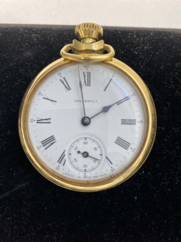 DD2083-VINTAGE GOLD TONE INGERSOLL POCKET WATCH AS SEEN - Image 3