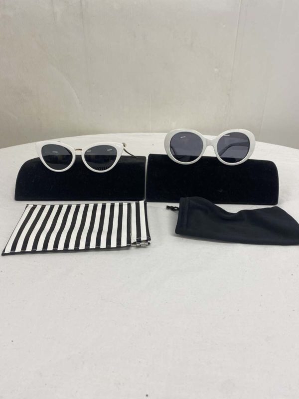 LOT 1004-TWO PAIRS OF SUN GLASSES WITH CASES-RIVER ISLAND AND UNBRANDED