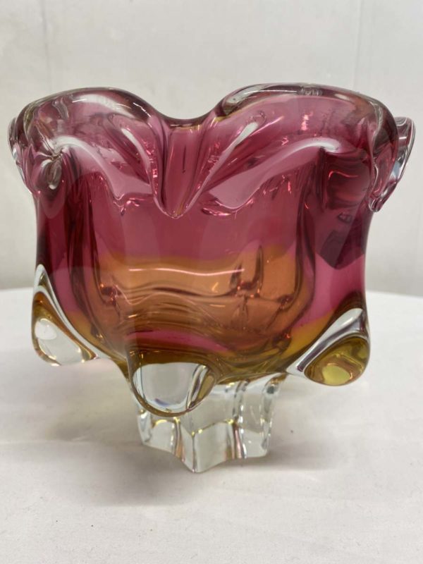 LOT 1006-MURANO STYLE GLASS BOWL STAR BASE