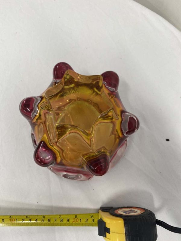 LOT 1006-MURANO STYLE GLASS BOWL STAR BASE - Image 4